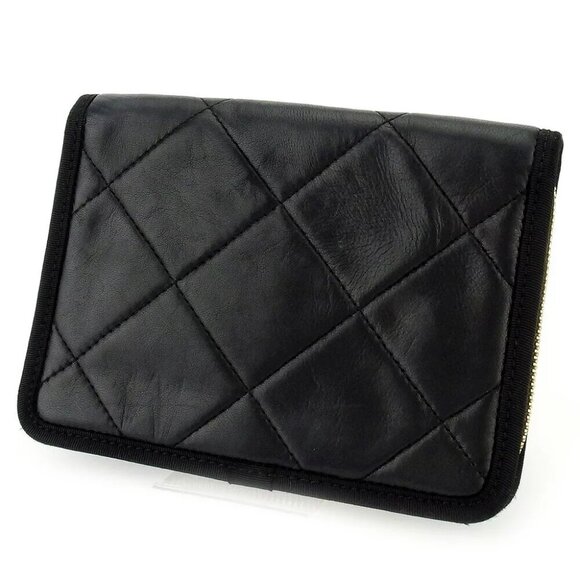 Lanvin Clutch Bag Quilting Leather Authentic USED